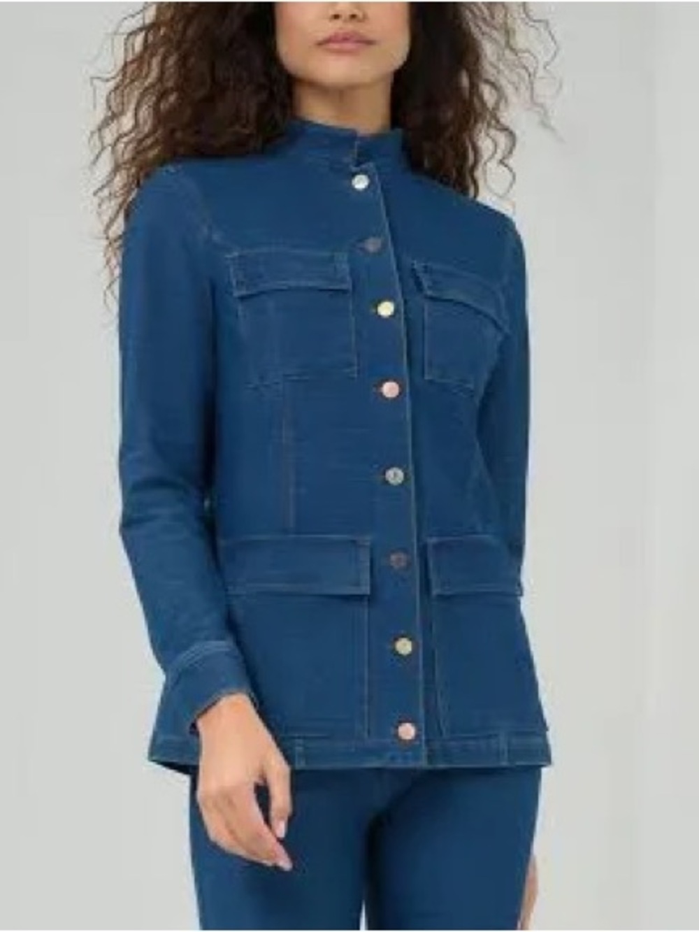 Anatomie Luvan Blue Denim Button Front Super Stretchy Jacket. Size M. MSRP $398 - Picture 6 of 17